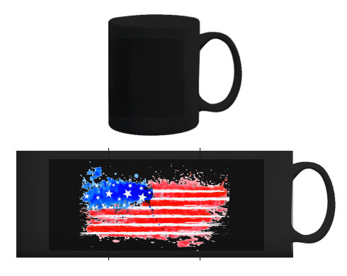 USA water flag Černý hrnek - černá