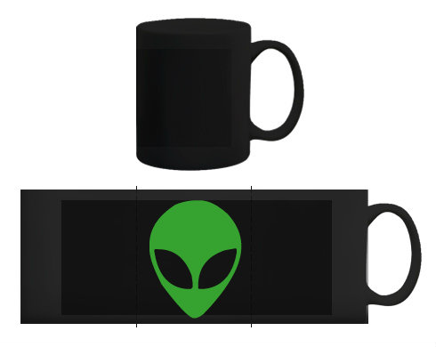 Alien Černý hrnek - černá