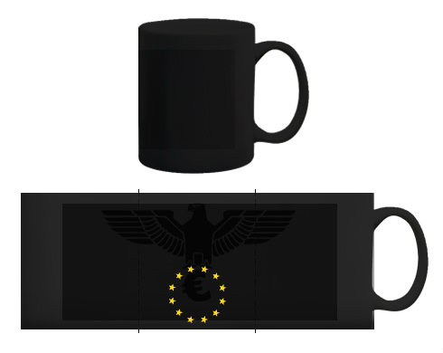 Euro říše Černý hrnek - černá