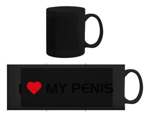 I love my penis Černý hrnek - černá