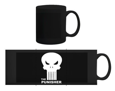The Punisher Černý hrnek - černá