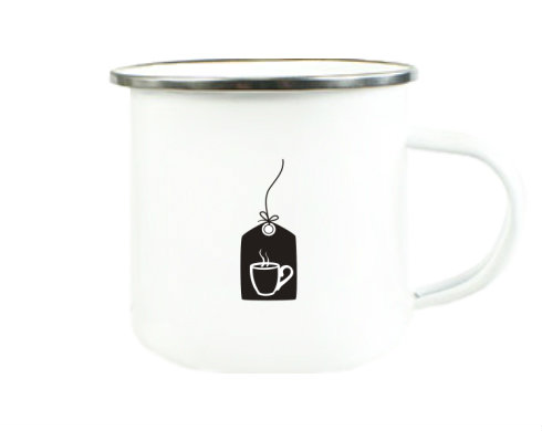 Tea bag Plechový hrnek - Stříbrná lesklá