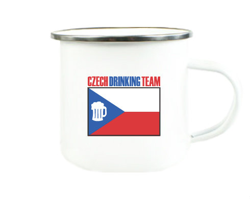 Czech drinking team Plechový hrnek - Stříbrná lesklá