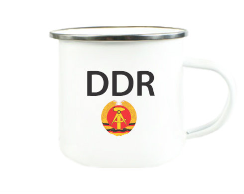 DDR Plechový hrnek - Stříbrná lesklá