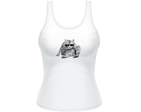 Drsná kočka Dámské tílko Tank Top - Bílá