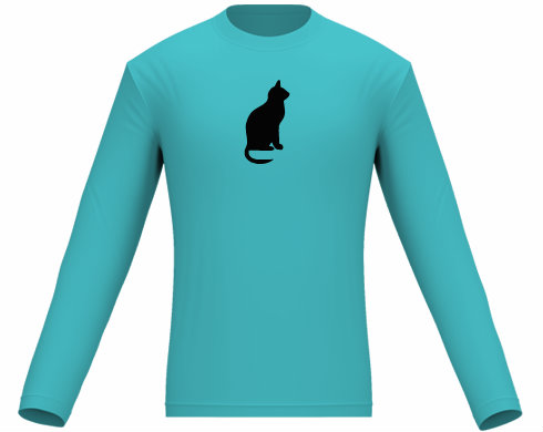 Kočka - Shean Pánské tričko dlouhý rukáv - černá