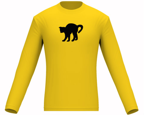 Kočka - Čiko Pánské tričko dlouhý rukáv - černá