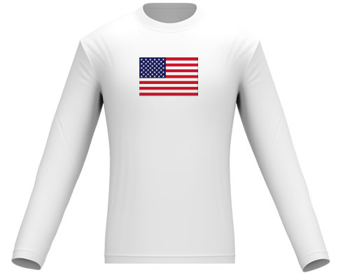 USA Pánské tričko dlouhý rukáv - černá