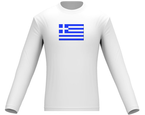 Řecko Pánské tričko dlouhý rukáv - černá