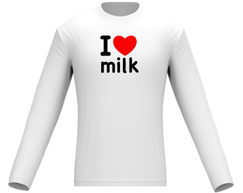 I Love milk Pánské tričko dlouhý rukáv - černá