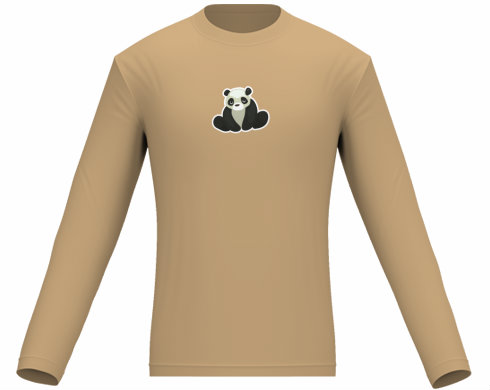 Panda Pánské tričko dlouhý rukáv - černá
