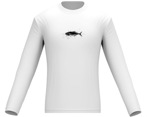 Ryba Pánské tričko dlouhý rukáv - černá
