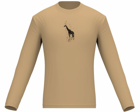 Žirafa Pánské tričko dlouhý rukáv - černá