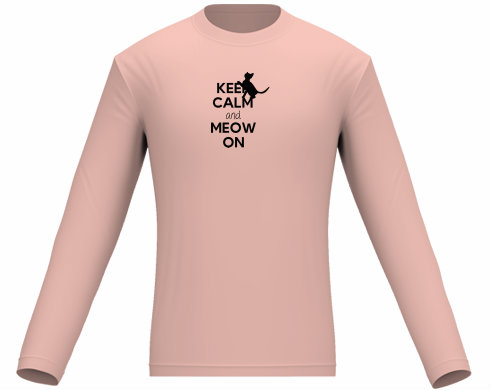 Keep calm and meow on Pánské tričko dlouhý rukáv - černá