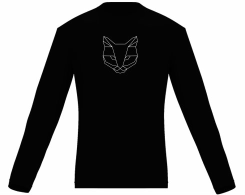 Cat polygon Pánské tričko dlouhý rukáv - černá