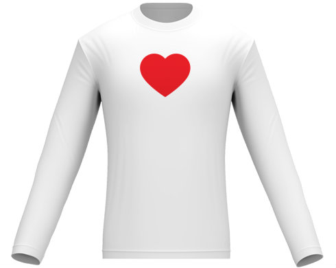 Jednoduché srdce Pánské tričko dlouhý rukáv - černá
