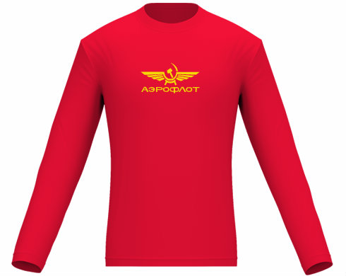 Aeroflot Pánské tričko dlouhý rukáv - černá