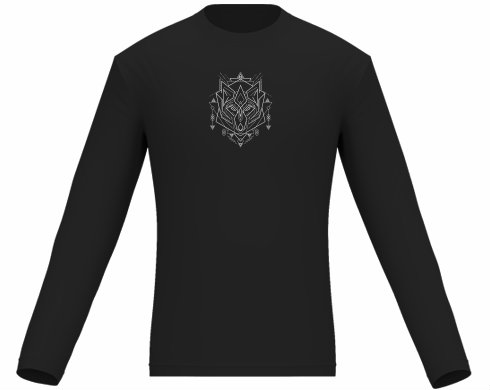 Liška v geometrii Pánské tričko dlouhý rukáv - černá