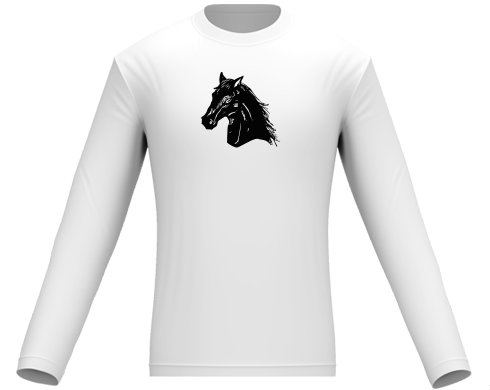 Kůň  Pánské tričko dlouhý rukáv - černá