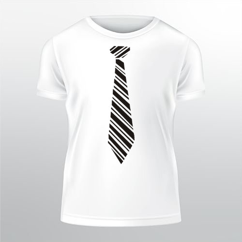 Kravata Pánské tričko Classic - Bílá