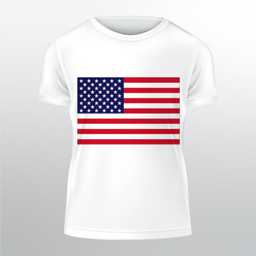 USA Pánské tričko Classic - Bílá