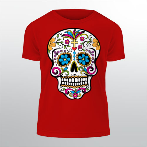 Mexická lebka Pánské tričko Classic - Bílá