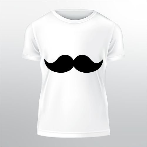 moustache Pánské tričko Classic - Bílá
