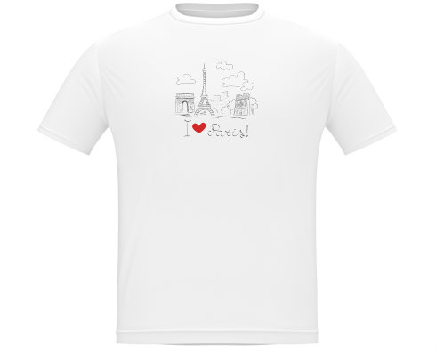 I Love Paris Pánské tričko Classic - Bílá