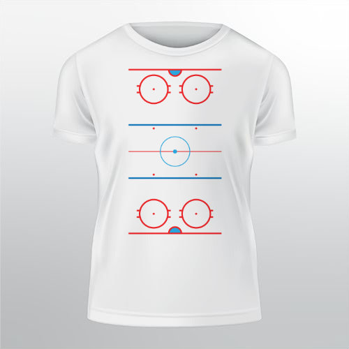 Hokejové hřiště Pánské tričko Classic - Bílá