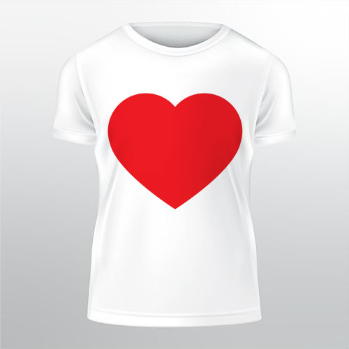 Jednoduché srdce Pánské tričko Classic - Bílá
