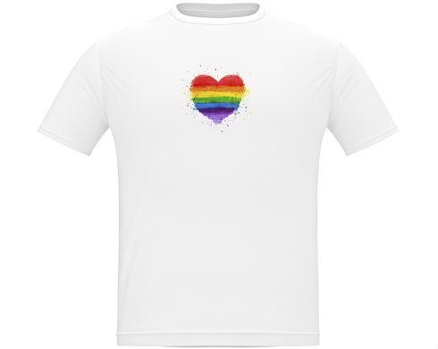 Rainbow heart Pánské tričko Classic - Bílá