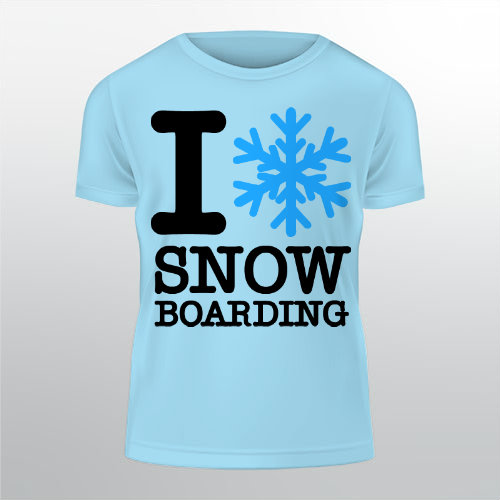 I love snowboarding Pánské tričko Classic - Bílá