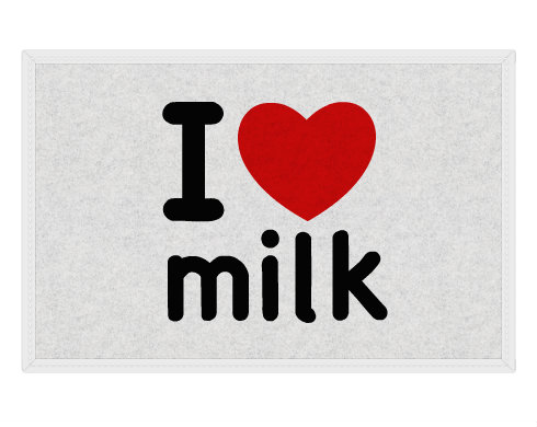 I Love milk Rohožka - Bílá