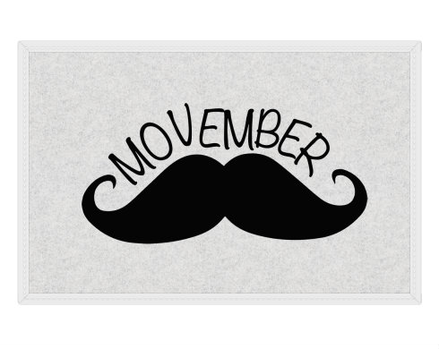 Movember Moustache Rohožka - Bílá