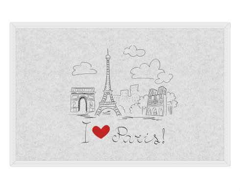 I Love Paris Rohožka - Bílá