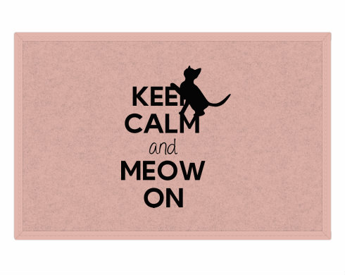 Keep calm and meow on Rohožka - Bílá