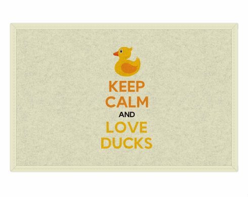 Keep calm and love ducks Rohožka - Bílá
