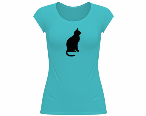 Kočka - Shean Dámské tričko velký výstřih - Bílá