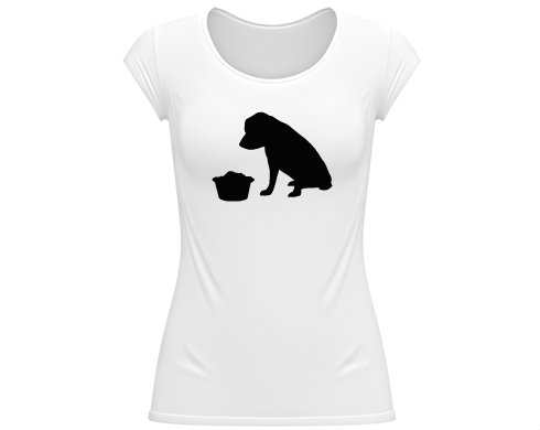 Pes - Umbi Dámské tričko velký výstřih - Bílá