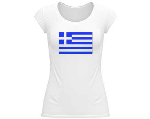 Řecko Dámské tričko velký výstřih - Bílá