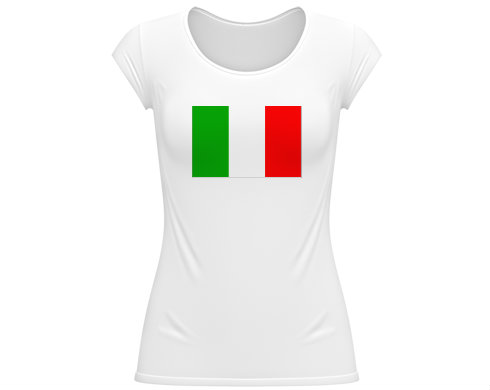 Itálie Dámské tričko velký výstřih - Bílá
