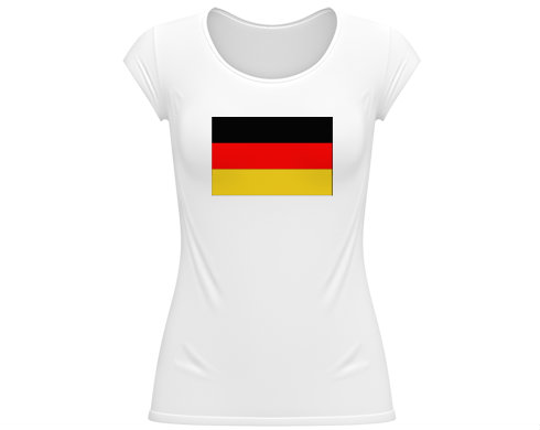 Německo Dámské tričko velký výstřih - Bílá