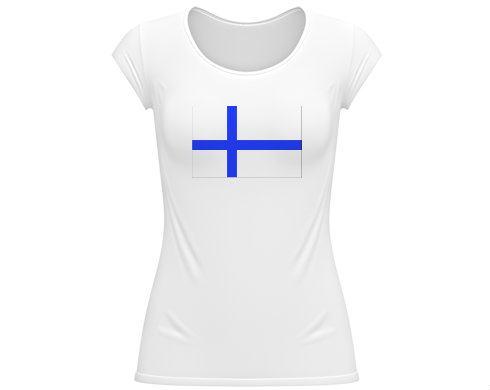Finsko Dámské tričko velký výstřih - Bílá