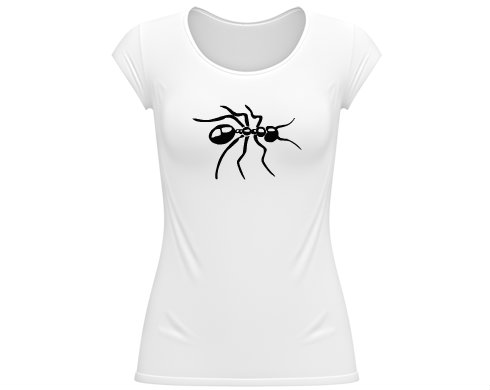 mravenec Dámské tričko velký výstřih - Bílá