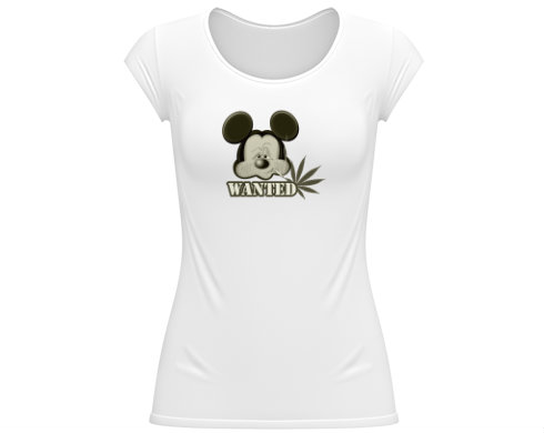 Mickey Dámské tričko velký výstřih - Bílá