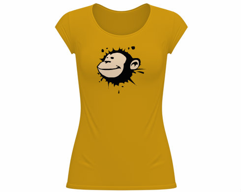 Opice flek Dámské tričko velký výstřih - Bílá