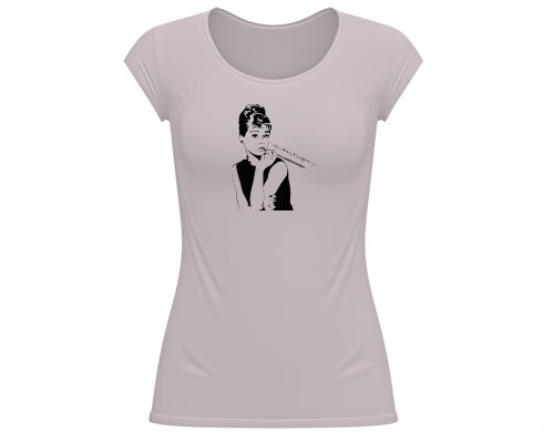 Audrey Hepburn Dámské tričko velký výstřih - Bílá
