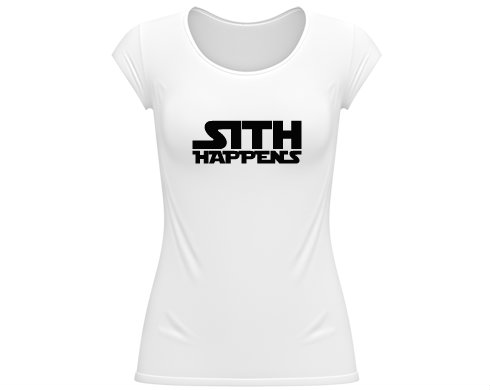 Sith happens Dámské tričko velký výstřih - Bílá