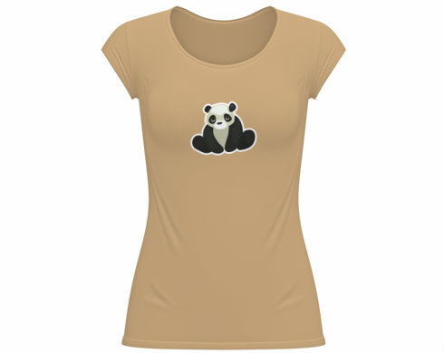 Panda Dámské tričko velký výstřih - Bílá