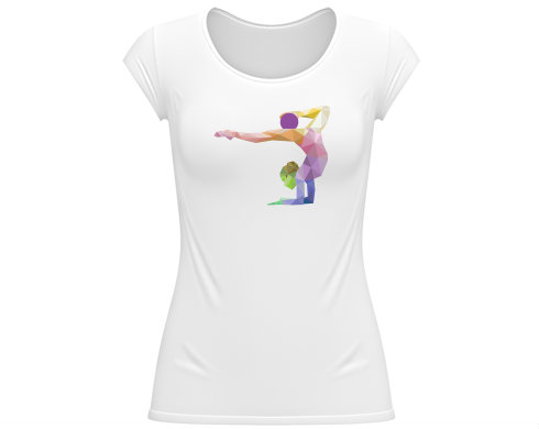 Gymnastika Dámské tričko velký výstřih - Bílá